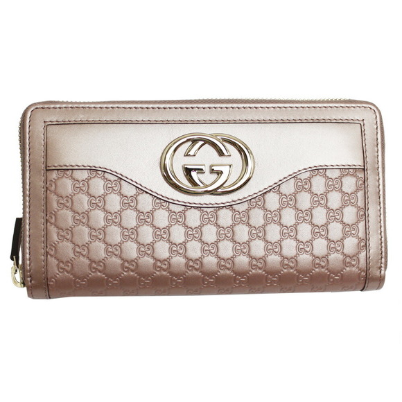 Gucci ssimaLight Pink  Long Zip Shiny Micro Wallet - Picture 1 of 4